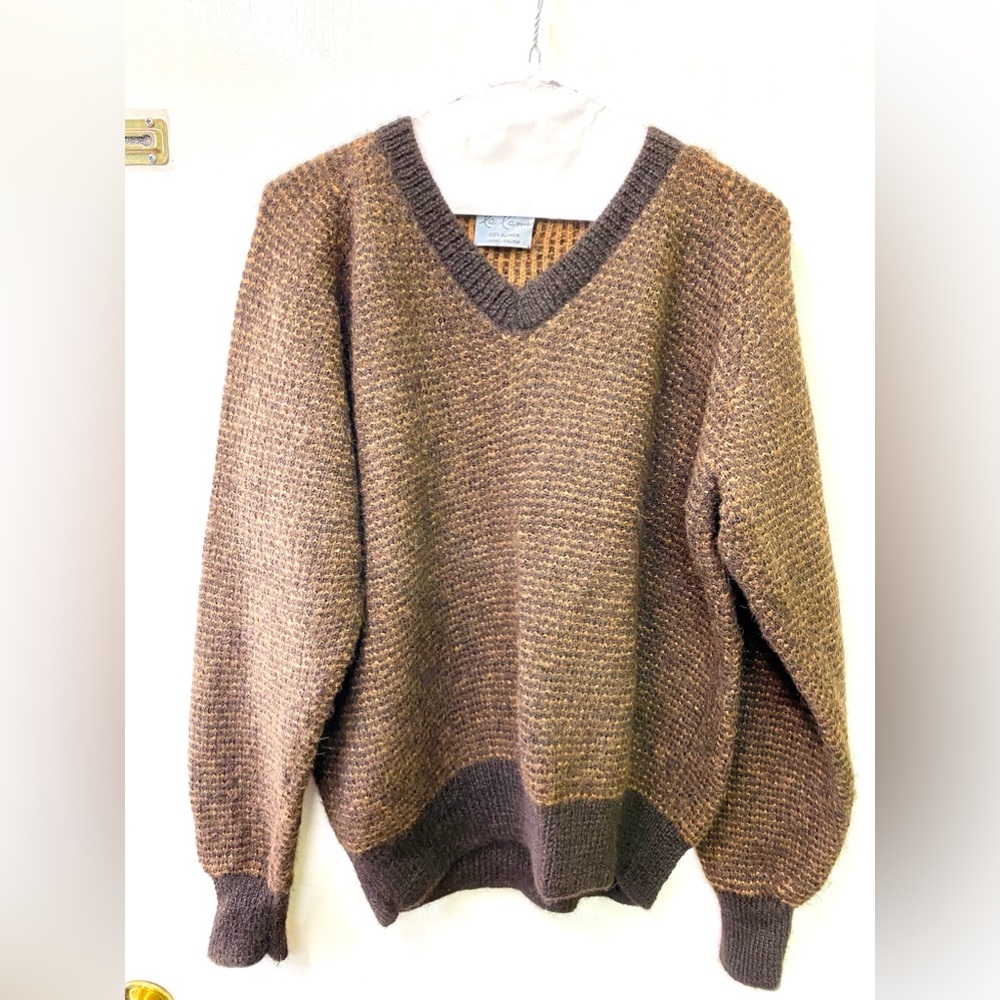 La Lana Pure Alpaca V Neck Knit Sweater